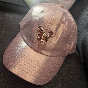 Disney Metallic Rose Sequin Mickey Baseball Hat